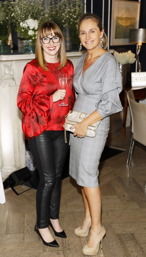 Laura Davidson and Debbie O'Donnell at the Marks & Spencer Autumn Winter 17 Showcase-photo Kieran Harnett
