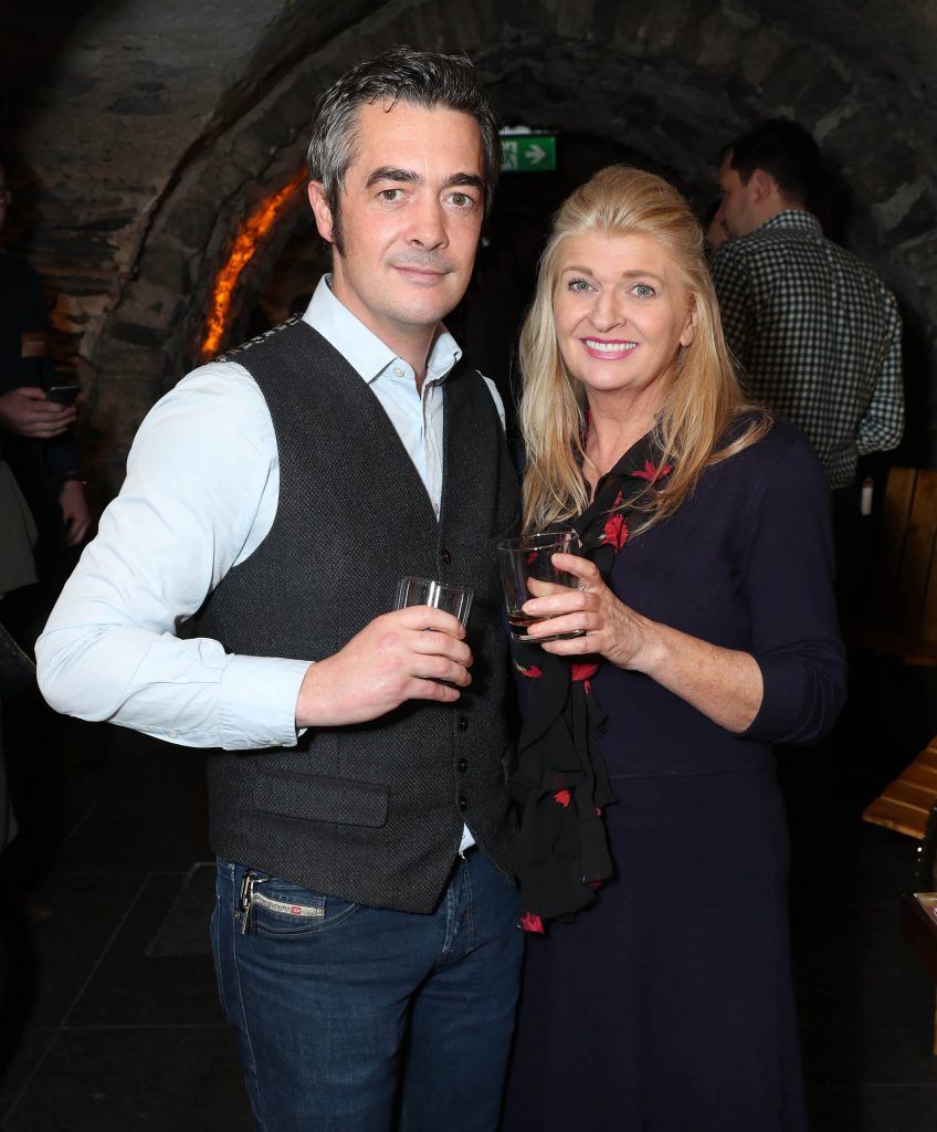 Barry Maguire and Averil Hogan pictured at SuperValu's #WhiskeyExclusives event in The Crypt at Christchurch Cathedral on 11th October 2017. Guests got to enjoy a selection of Premium Irish Whiskey. Pic: Marc O'Sullivan
