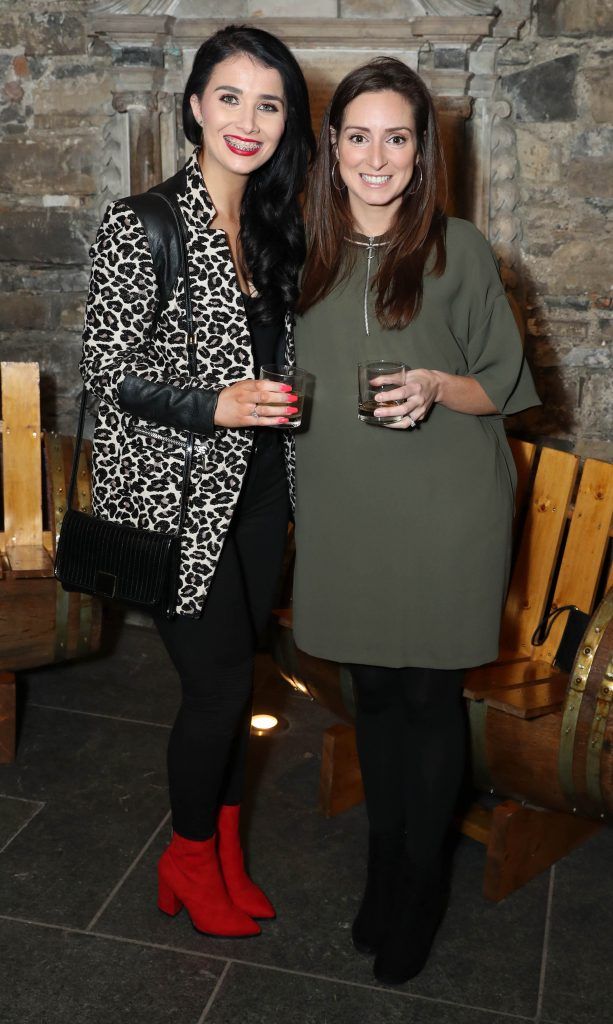 Karen Geary and Fiona Sherman pictured at SuperValu's #WhiskeyExclusives event in The Crypt at Christchurch Cathedral on 11th October 2017. Guests got to enjoy a selection of Premium Irish Whiskey. Pic: Marc O'Sullivan