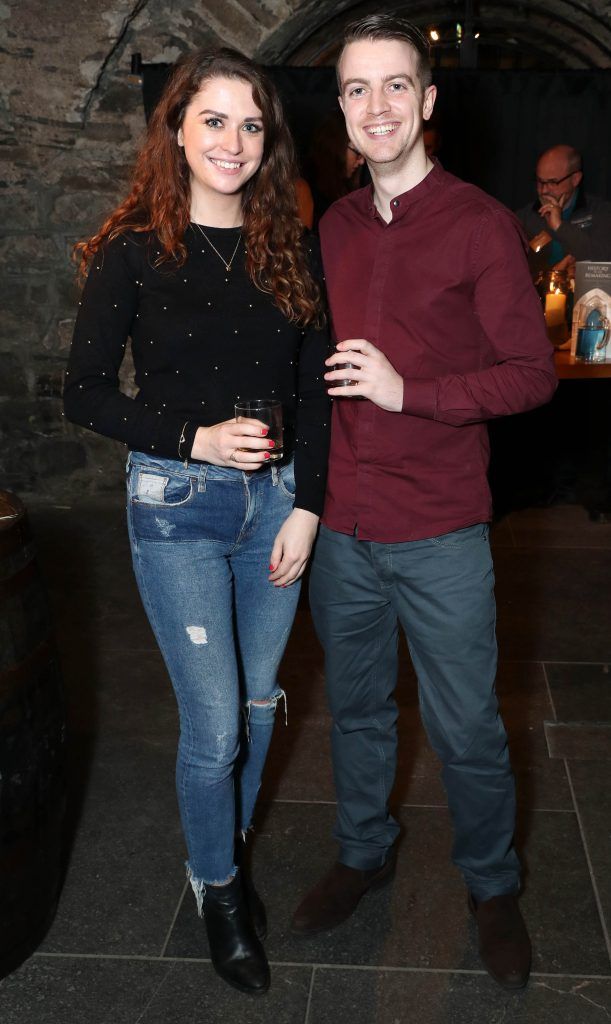 Niamh Devereux and Gavin O'Leary pictured at SuperValu's #WhiskeyExclusives event in The Crypt at Christchurch Cathedral on 11th October 2017. Guests got to enjoy a selection of Premium Irish Whiskey. Pic: Marc O'Sullivan