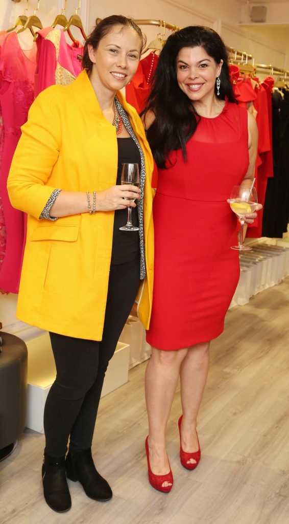 Wendy Stunt and Elle Linklater pictured at the official opening of the Phoenix-V boutique located on 39 Stephen Street Lower Dublin. Photo: Leon Farrell/Photocall Ireland.