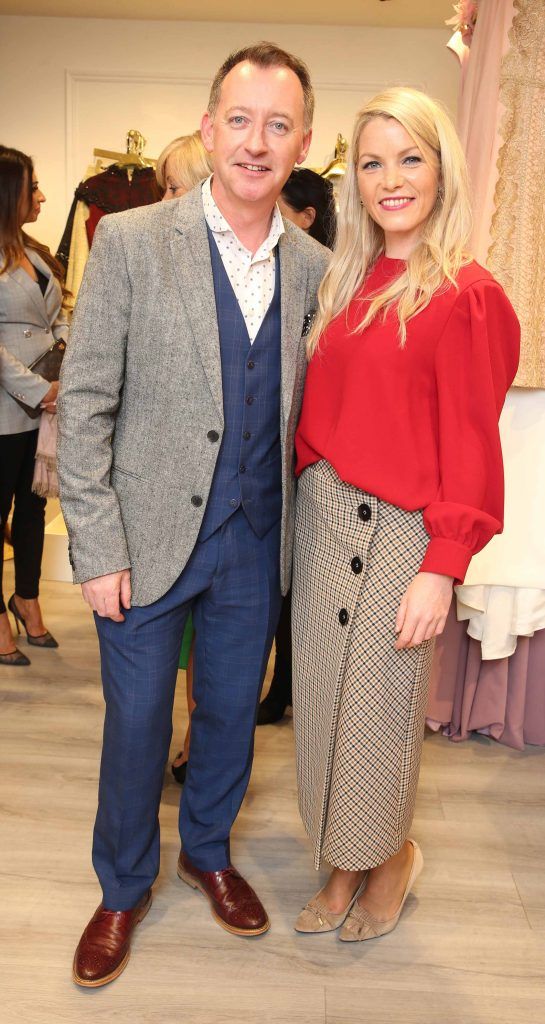 Niall Tyrrell and Catherine Lundon pictured at the official opening of the Phoenix-V boutique located on 39 Stephen Street Lower Dublin. Photo: Leon Farrell/Photocall Ireland.