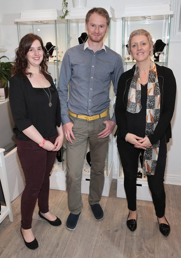 Miriam Wade, Aidan Smyth and Emer Roberts  pictured at the launch of The Collective Jewellery store at No.24 on Drury Street, Dublin. Picture: Brian McEvoy