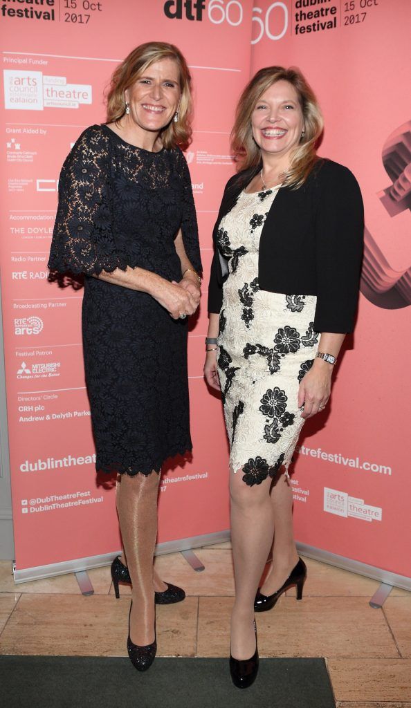Eithne Harley and Georgina Neal at the Dublin Theatre Festival Gala night at The Westbury Hotel, Dublin. Photo: Brian McEvoy Photography