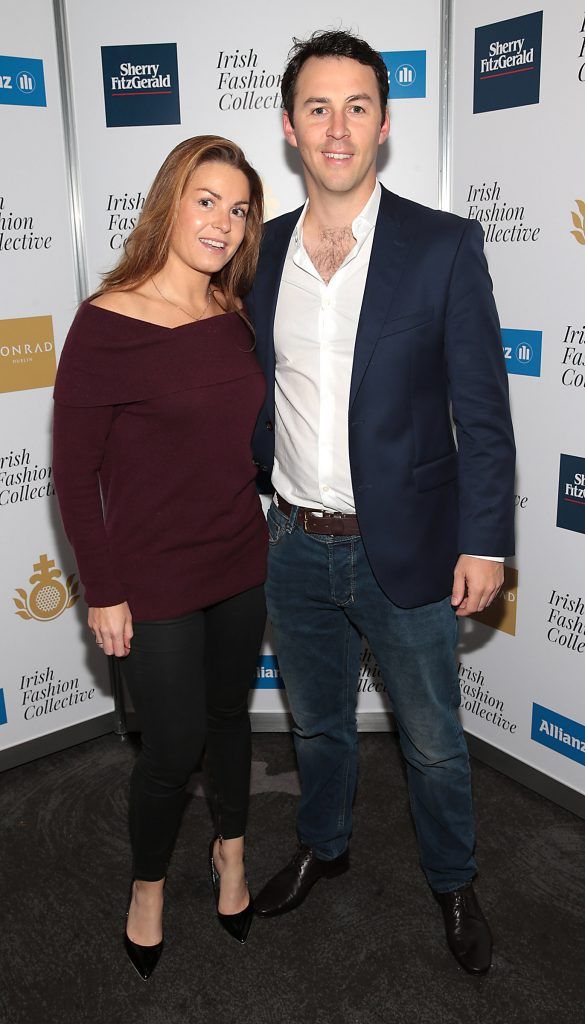 Barbara Fitzgerald and Paul Hernon at the Irish Fashion Collective hosted by Conrad Dublin (in association with Allianz) at The Conrad Hotel in Earlsfort Terrace, Dublin. Picture: Brian McEvoy