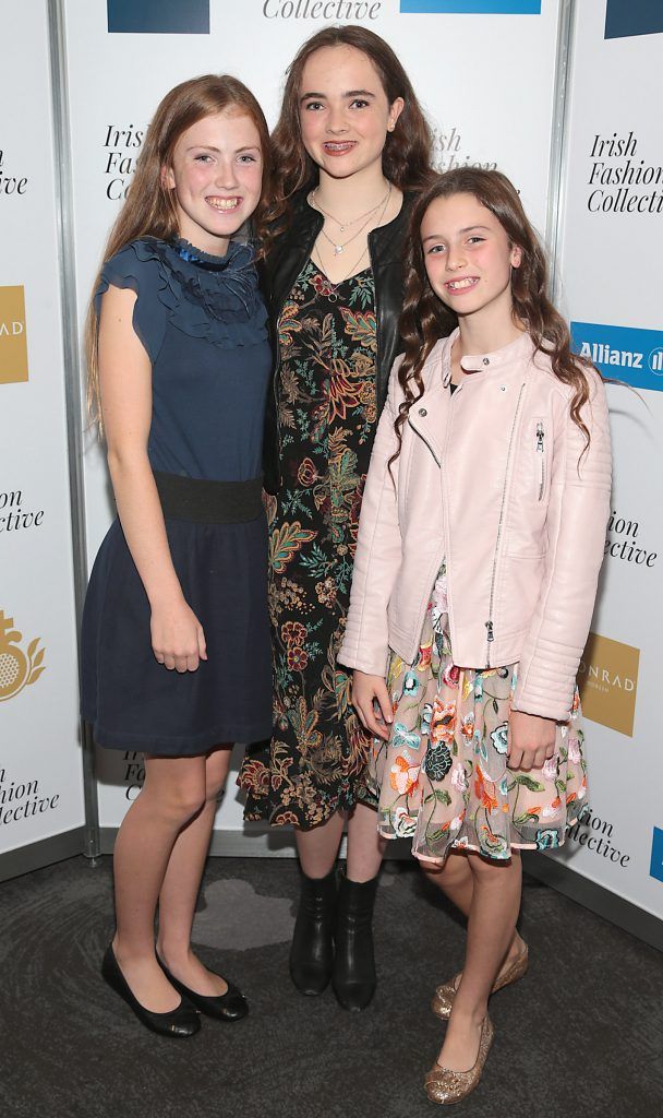 Emelia Devlin, Grace Walsh and Romy Walsh at the Irish Fashion Collective hosted by Conrad Dublin (in association with Allianz) at The Conrad Hotel in Earlsfort Terrace, Dublin. Picture: Brian McEvoy