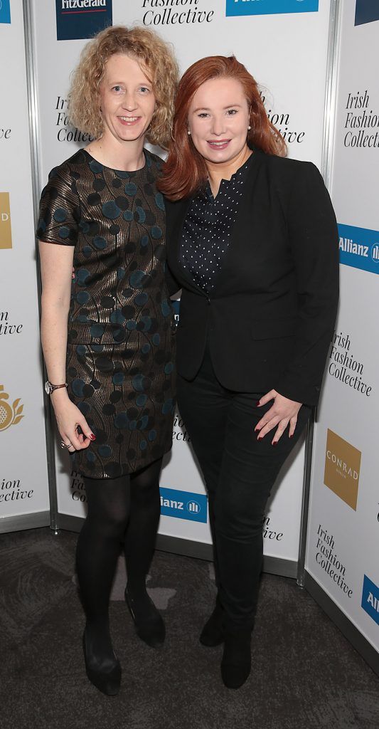 Genevieve Fay and Julienne Curran at the Irish Fashion Collective hosted by Conrad Dublin (in association with Allianz) at The Conrad Hotel in Earlsfort Terrace, Dublin. Picture: Brian McEvoy