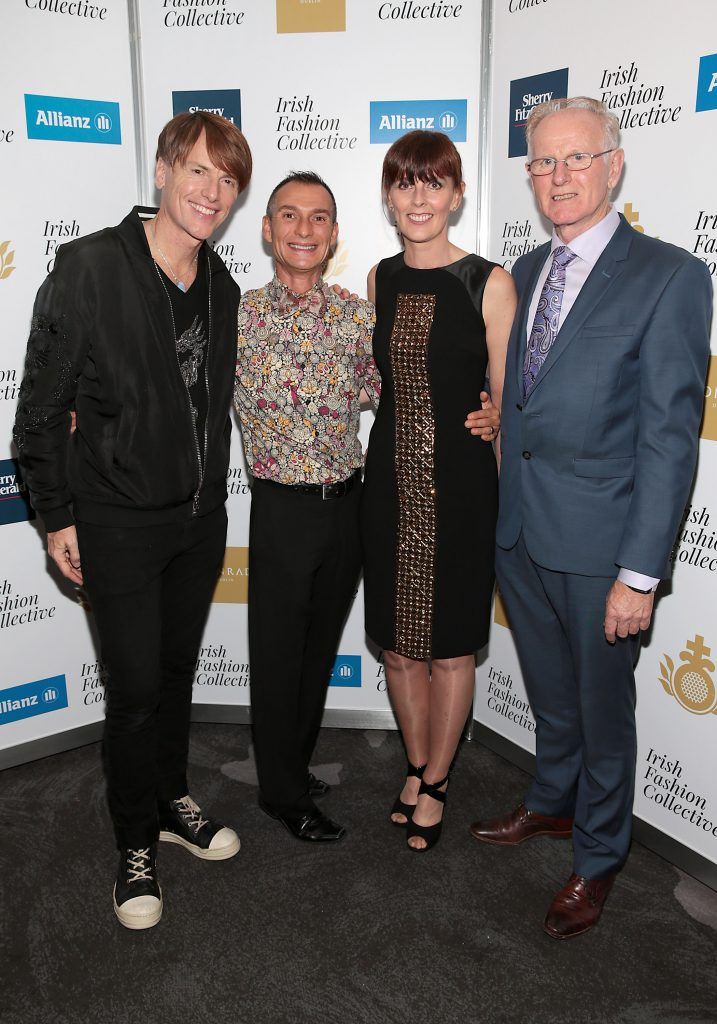 Don O Neill and Paschal Guillermie, Deirdre O Neill and Donal O Neill at the Irish Fashion Collective hosted by Conrad Dublin (in association with Allianz) at The Conrad Hotel in Earlsfort Terrace, Dublin. Picture: Brian McEvoy