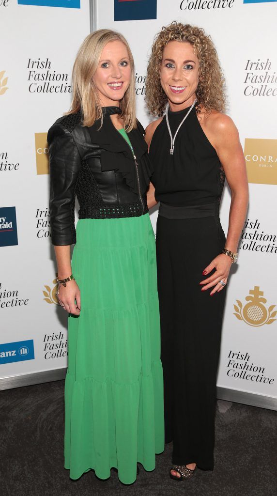 Marie Mernagh and Leonie Grant at the Irish Fashion Collective hosted by Conrad Dublin (in association with Allianz) at The Conrad Hotel in Earlsfort Terrace, Dublin. Picture: Brian McEvoy