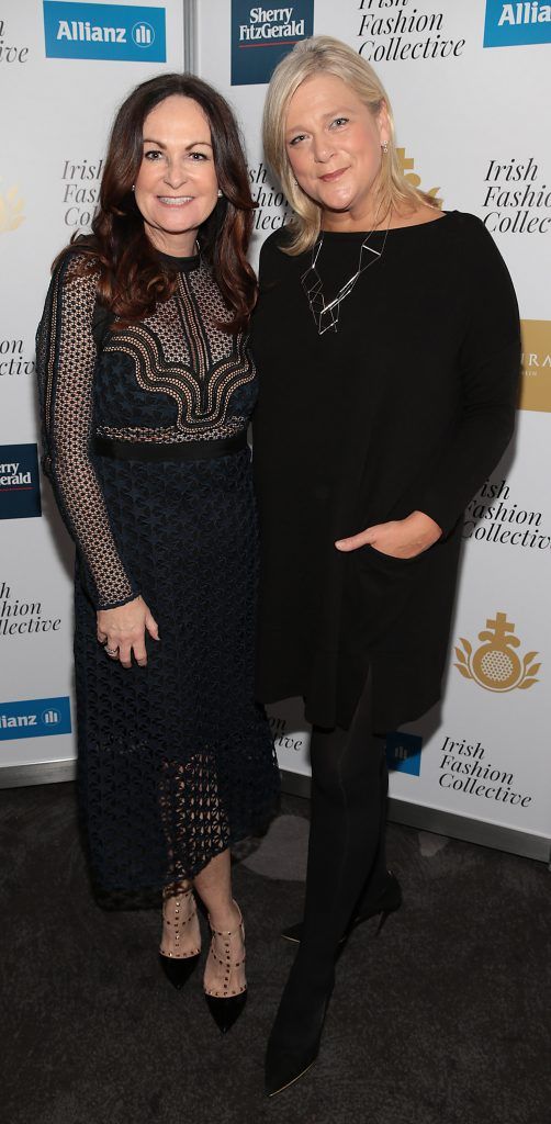 Jennifer Walsh and Bronagh Twoomey at the Irish Fashion Collective hosted by Conrad Dublin (in association with Allianz) at The Conrad Hotel in Earlsfort Terrace, Dublin. Picture: Brian McEvoy