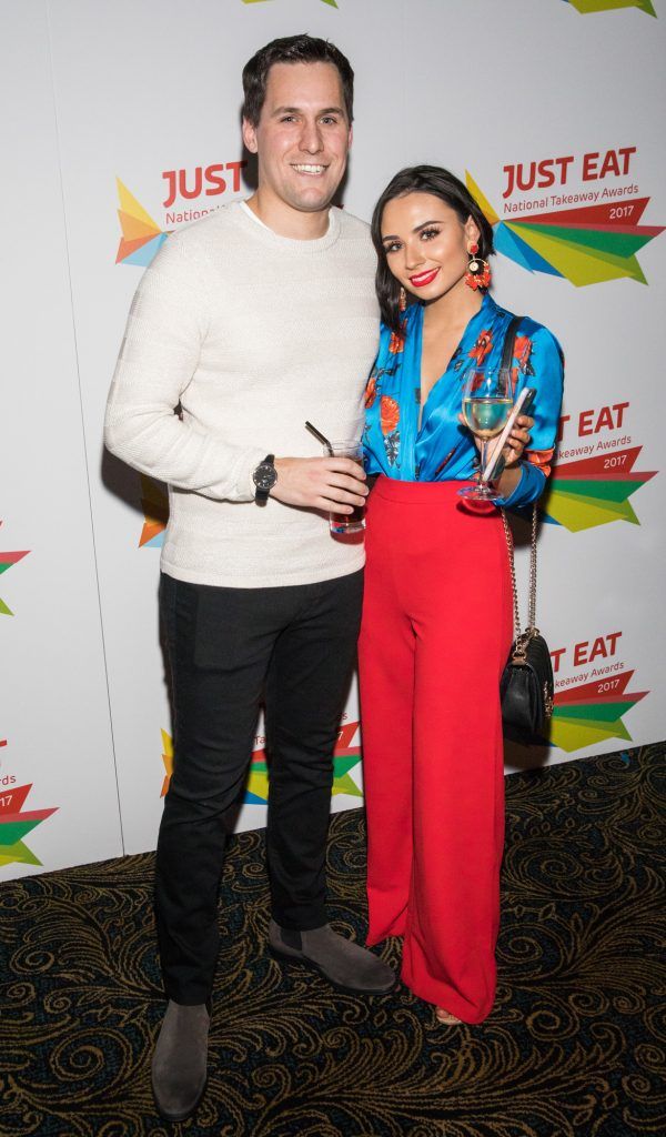 Kaleb Shanley and Rebekah O'Leary at the fourth annual Just Eat National Takeaway Awards (17th October 2017). Pic: Naoise Culhane