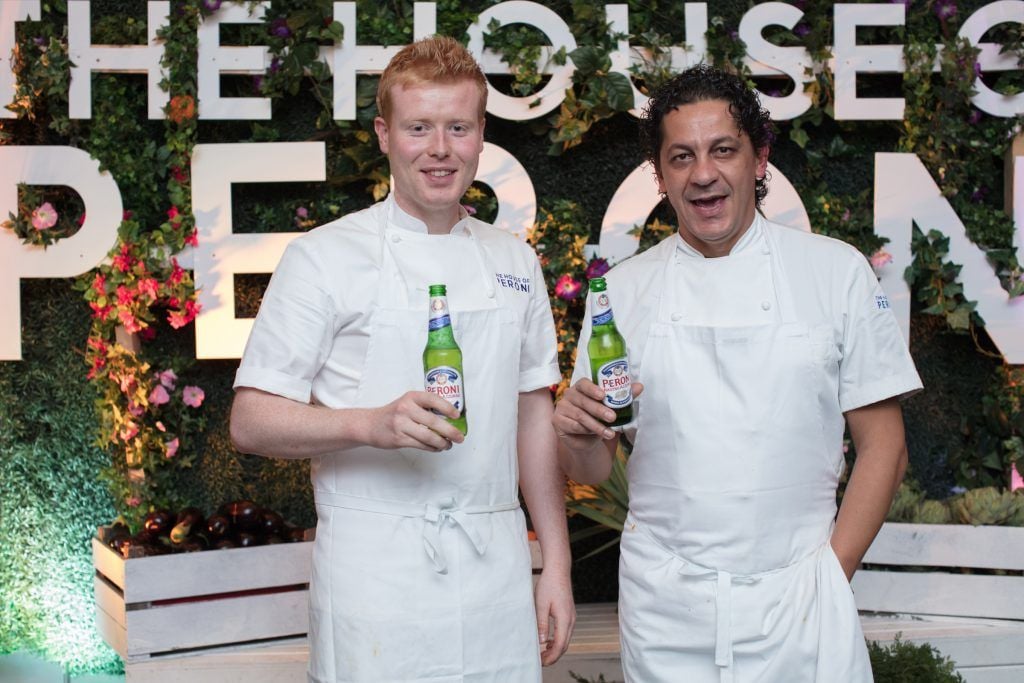 Mark Moriarty & Francesco Mazzei pictured at The House of Peroni Presents: La Sagra, an Italian food festival at Meeting House Square in Dublin. Photo: Anthony Woods.