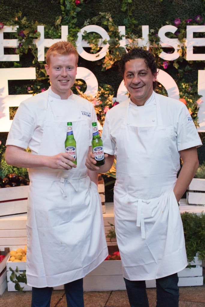 Mark Moriarty & Francesco Mazzei  pictured at The House of Peroni Presents: La Sagra, an Italian food festival at Meeting House Square in Dublin. Photo: Anthony Woods.
