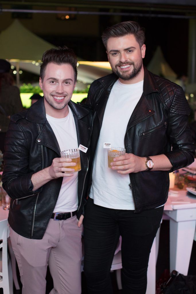 Mark Rogers & James Butler pictured at The House of Peroni Presents: La Sagra, an Italian food festival at Meeting House Square in Dublin. Photo: Anthony Woods.