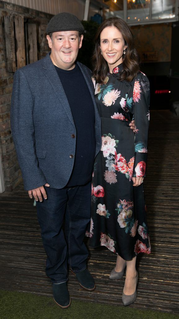 Johnny Vegas and Maia Dunphy pictured as Maia Dunphy launches her book, The M Word: A Book For Women Who Happen To Be Parents at House, Leeson St. Photo: Ailbhe O'Donnell