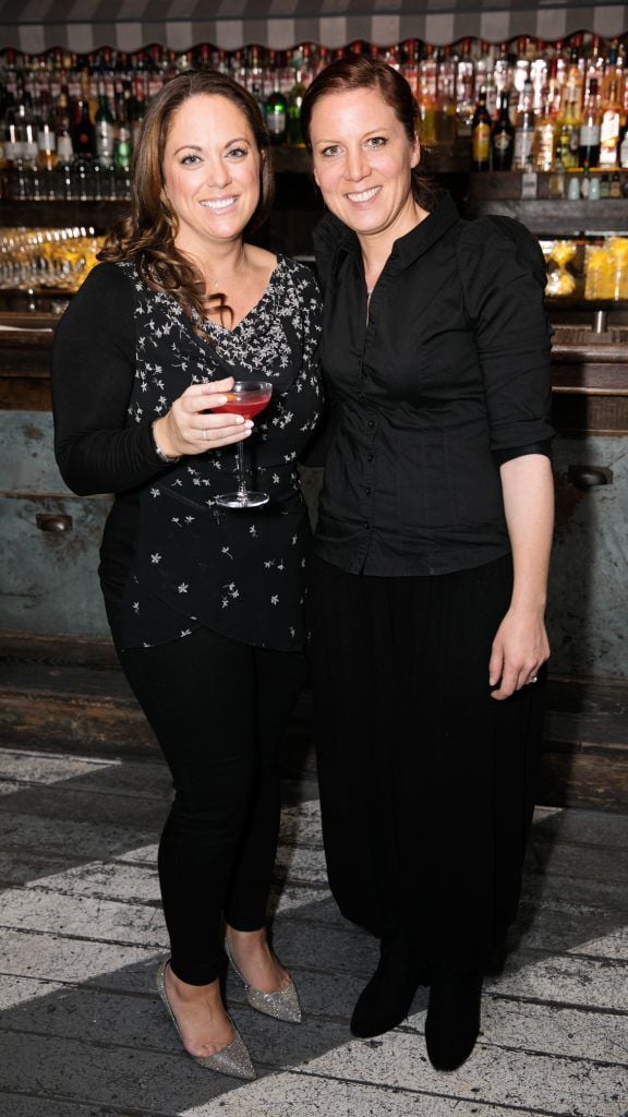 Louise Noonan & Alice Rooney pictured as Maia Dunphy launches her book, The M Word: A Book For Women Who Happen To Be Parents at House, Leeson St. Photo: Ailbhe O'Donnell