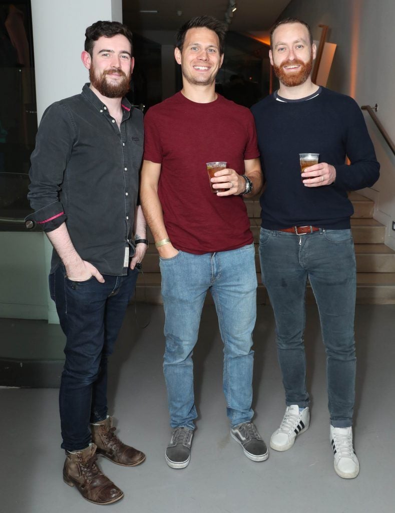 Simon Traynor, Ryan Glynn and John McNicholas at the RHA's Hennessy Lost Friday's final installment of 2017 on October 21st. Pic: Marc O'Sullivan
