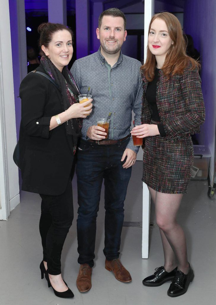 Grainne Morgan, Eoin Maunsell and Hazel Davis at the RHA's Hennessy Lost Friday's final installment of 2017 on October 21st. Pic: Marc O'Sullivan