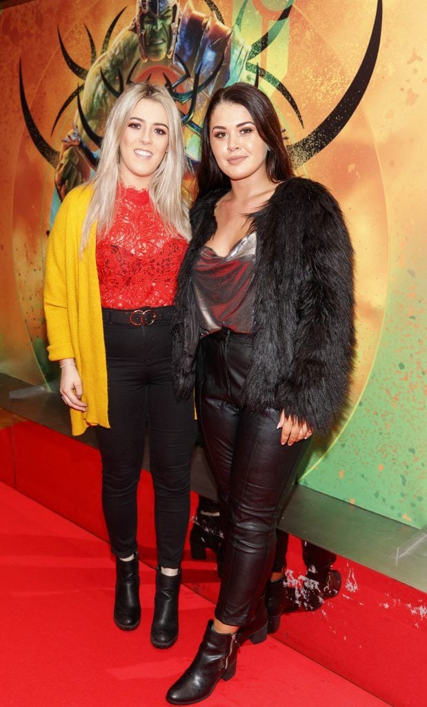 Amy Smyth and Laura Kenny pictured at the Irish Premiere of Marvel Studio's Thor: Ragnarok in the Light House Cinema Dublin. Picture: Andres Poveda