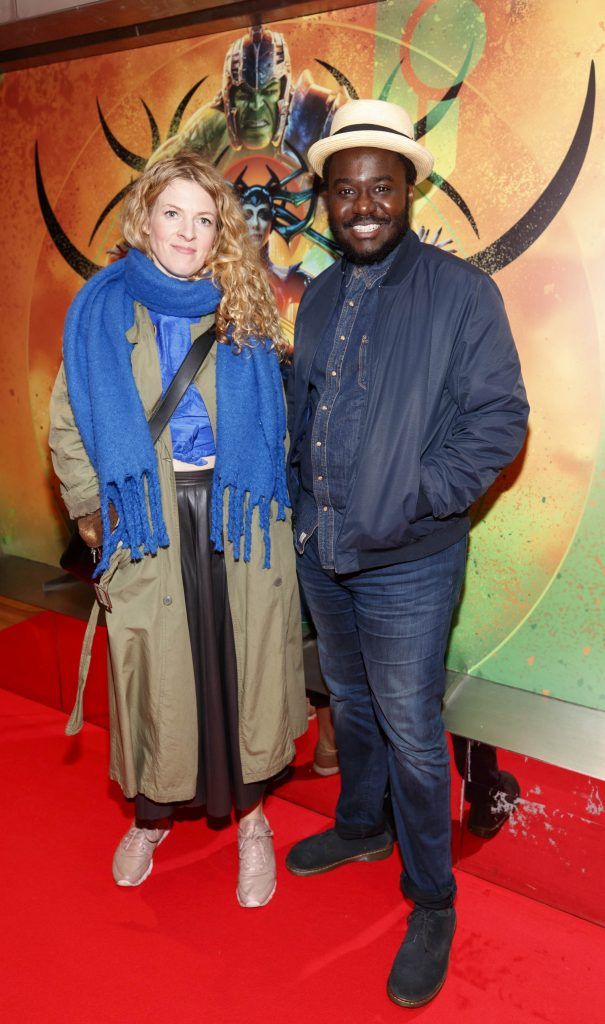Irish actress Helena O'Connor and English actor Babou Ceesay pictured at the Irish Premiere of Marvel Studio's Thor: Ragnarok in the Light House Cinema Dublin. Picture: Andres Poveda