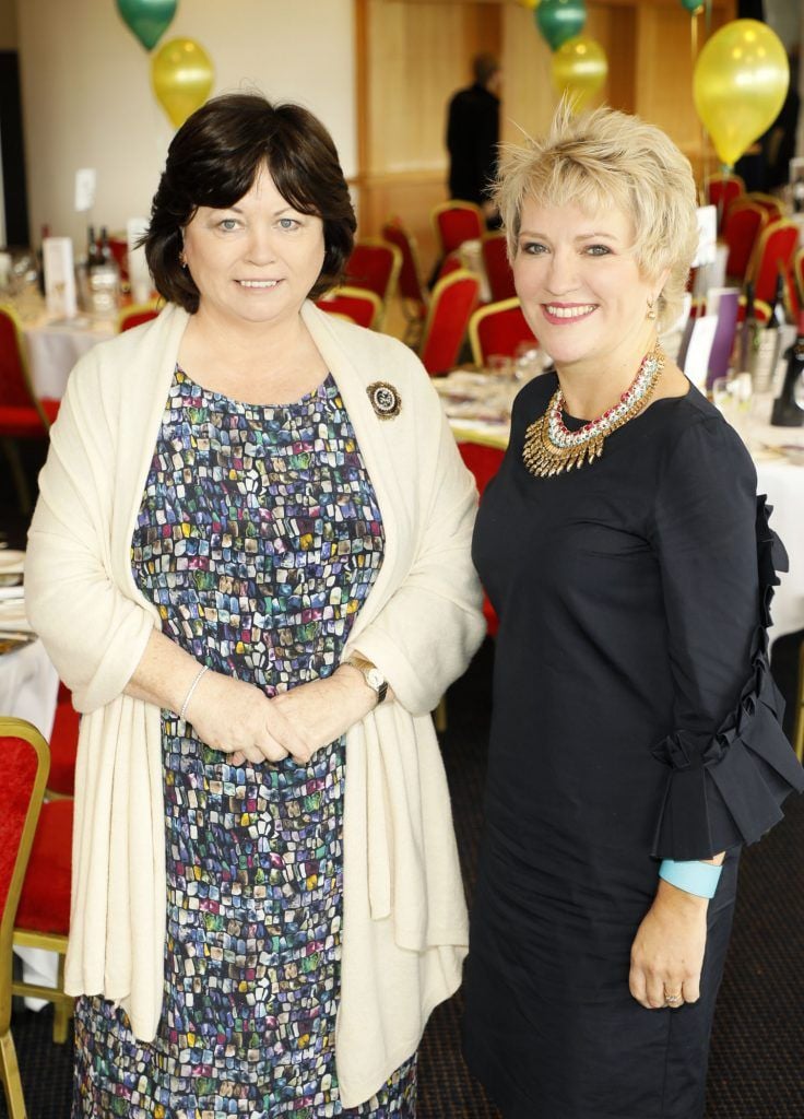 Mary Harney and Sharon Foley at the Irish Hospice Foundation fourth annual racing event at Leopardstown -photo Kieran Harnett