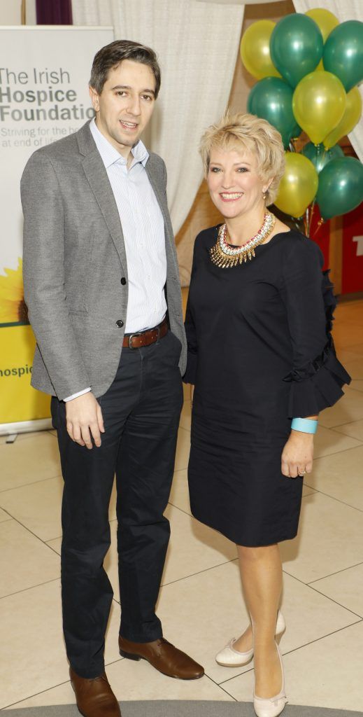 Minister Simon Harris TD and Sharon Foley at the Irish Hospice Foundation fourth annual racing event at Leopardstown -photo Kieran Harnett