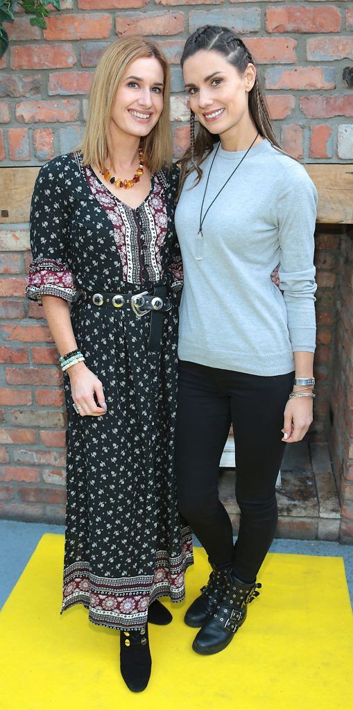 Roxanne Parker and Alison Canavan t the launch of Andrea Hayes' book Dog Tales at House in Leeson Street, Dublin. Pic: Brian McEvoy