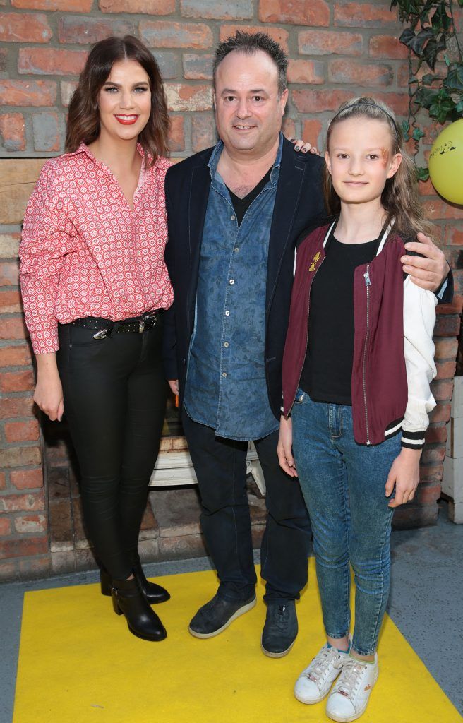 Laura Phillips, Russell Bailey and Hannah Bailey t the launch of Andrea Hayes' book Dog Tales at House in Leeson Street, Dublin. Pic: Brian McEvoy