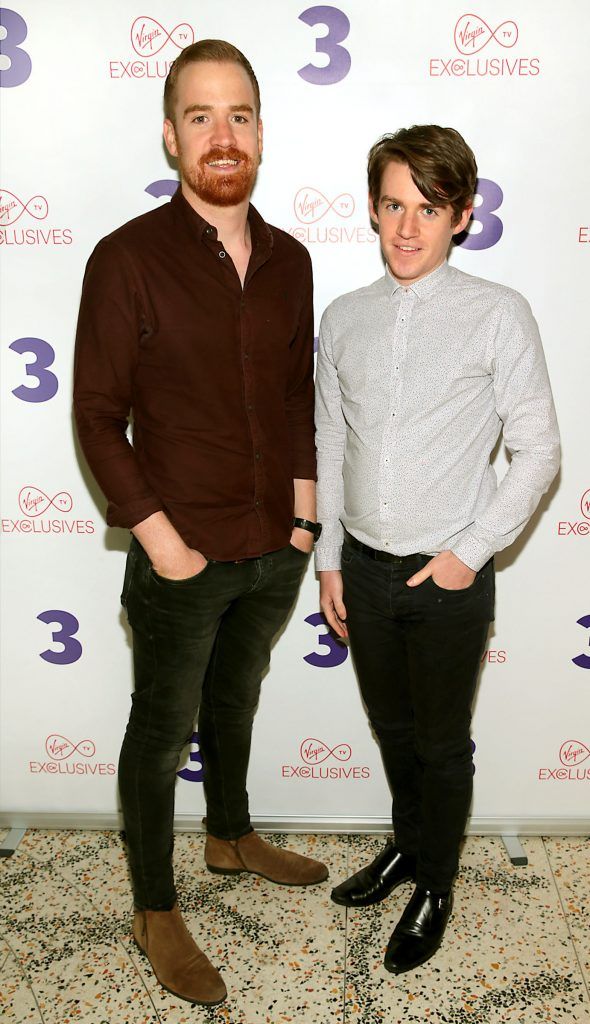 John Reilly and Graham Union at the launch of Good Behavior sponsored by Virgin Media which will air on be3. The full series will be available exclusively on Virgin TV. Photo: Brian McEvoy
