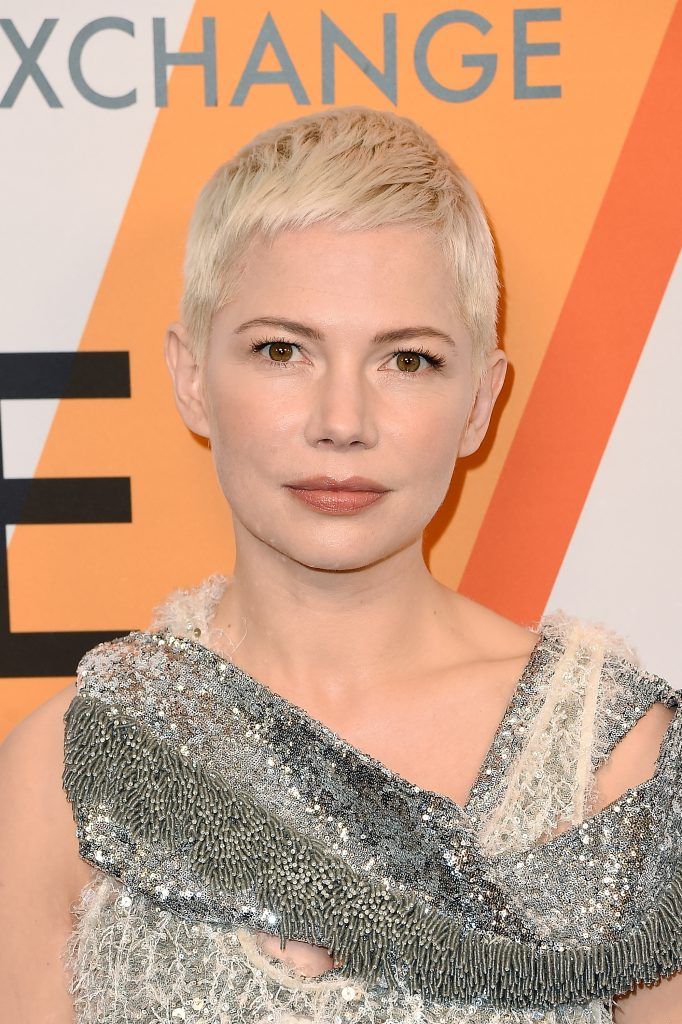 Michelle Williams attends the Volez, Vogez, Voyagez - Louis Vuitton Exhibition Opening on October 26, 2017 in New York City.  (Photo by Nicholas Hunt/Getty Images)