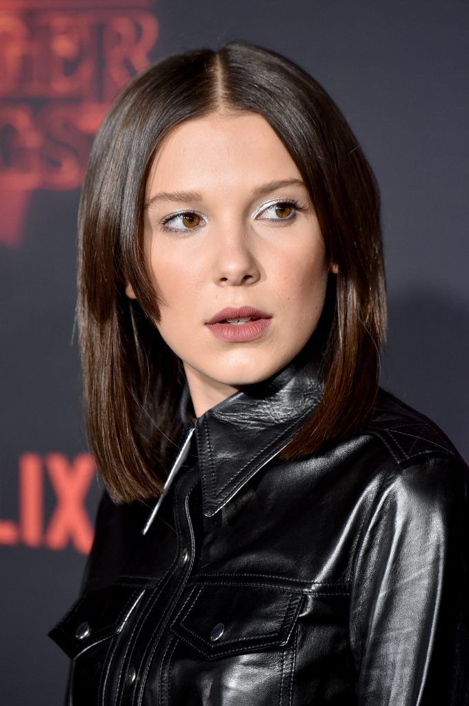 Millie Bobby Brown attends the premiere of Netflix's "Stranger Things" Season 2 at Regency Bruin Theatre on October 26, 2017 in Los Angeles, California.  (Photo by Frazer Harrison/Getty Images)