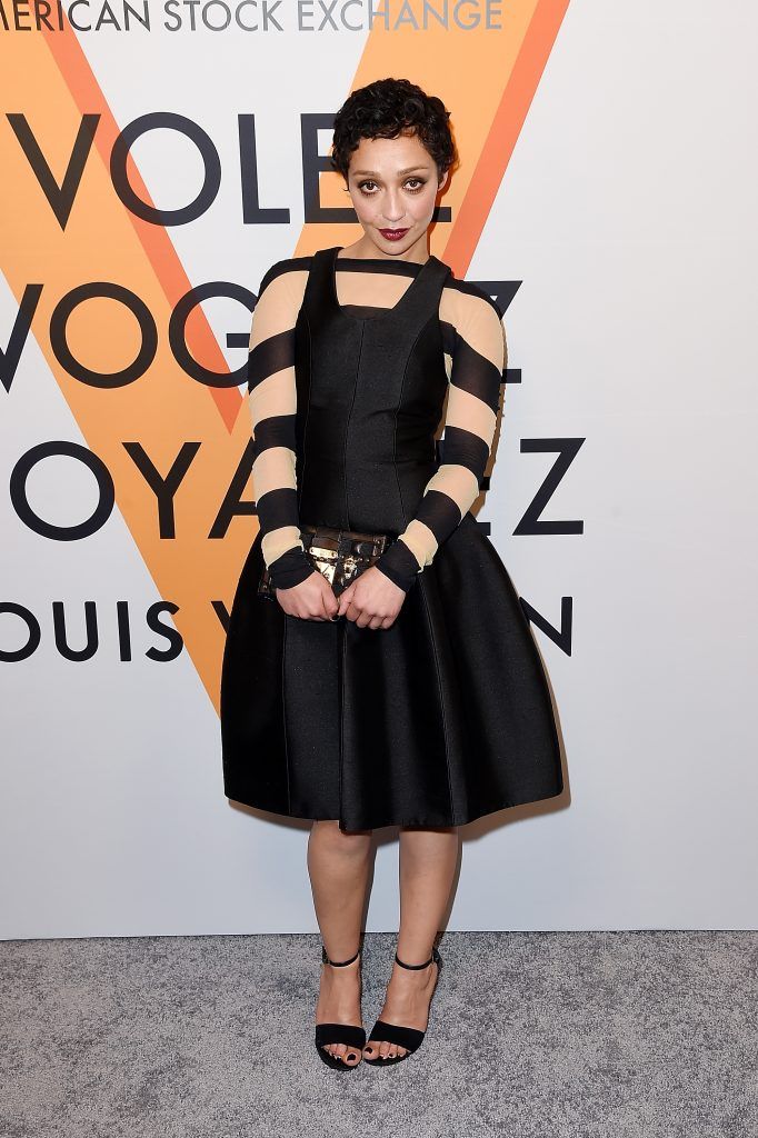 Ruth Negga attends the Volez, Vogez, Voyagez - Louis Vuitton Exhibition Opening on October 26, 2017 in New York City.  (Photo by Nicholas Hunt/Getty Images)