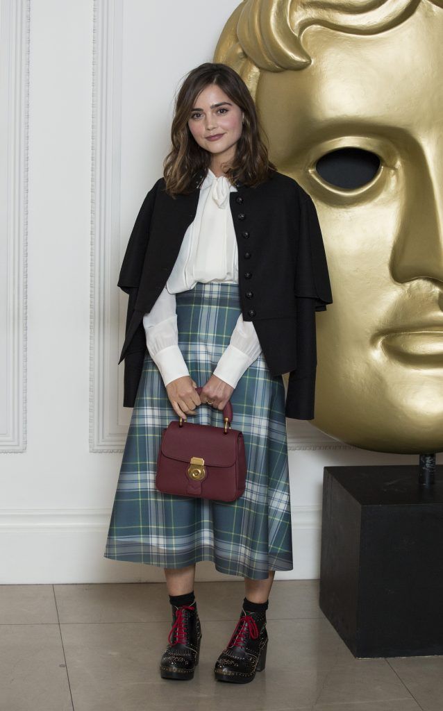 Jenna Coleman during the BAFTA Breakthrough Brits reception held at Burberry on October 25, 2017 in London, England.  (Photo by John Phillips/Getty Images)