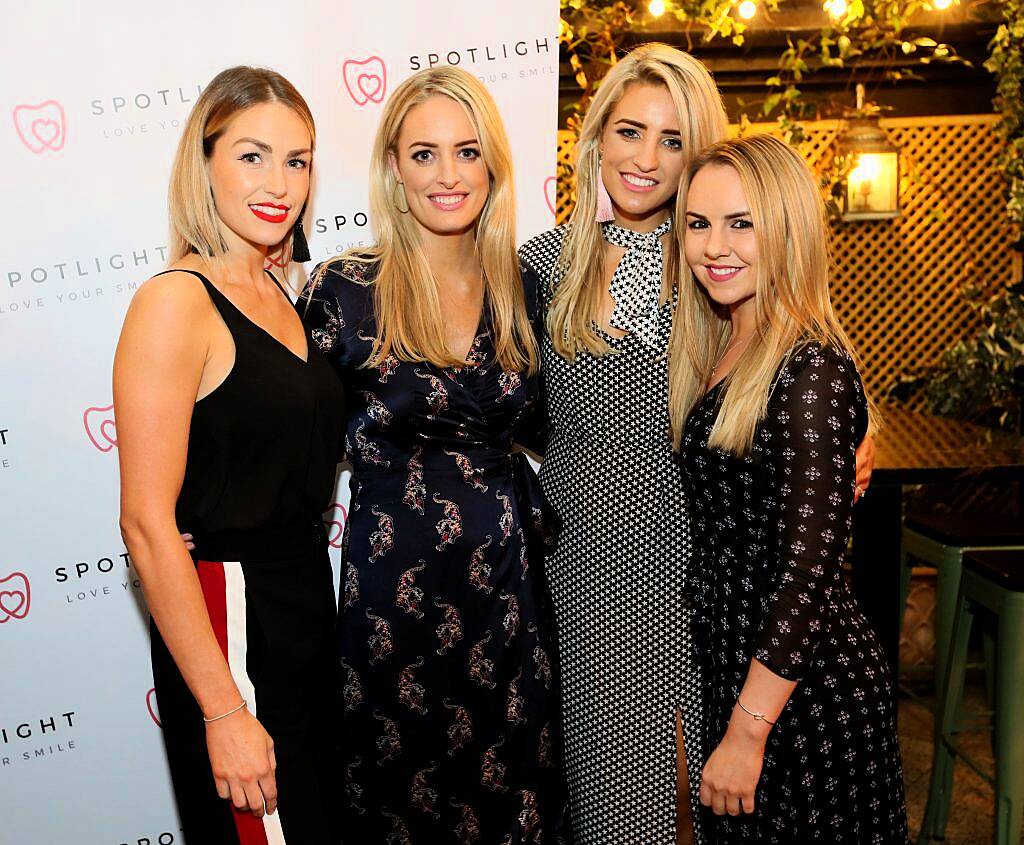 Pictured are, from left, Lia Stokes, Dr Lisa Creaven, Dr Vanessa Creaven and Katie Allen at the Spotlight Whitening Launch event on 26th October at Nolita, George’s Street. PHOTO: Mark Stedman