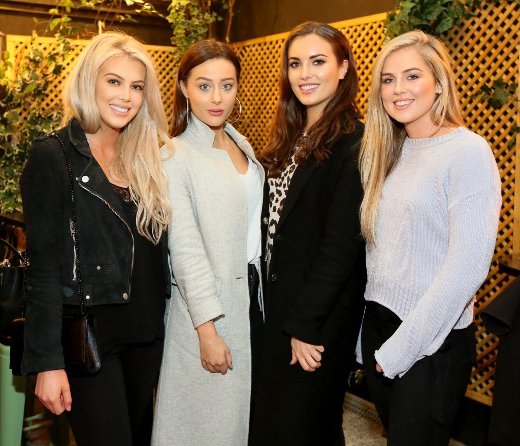 Pictured are, from left, Chloe Boucher, Sophie Kavanagh, Holly Carpenter and Aime Connolly at the Spotlight Whitening Launch event on 26th October at Nolita, George’s Street. PHOTO: Mark Stedman