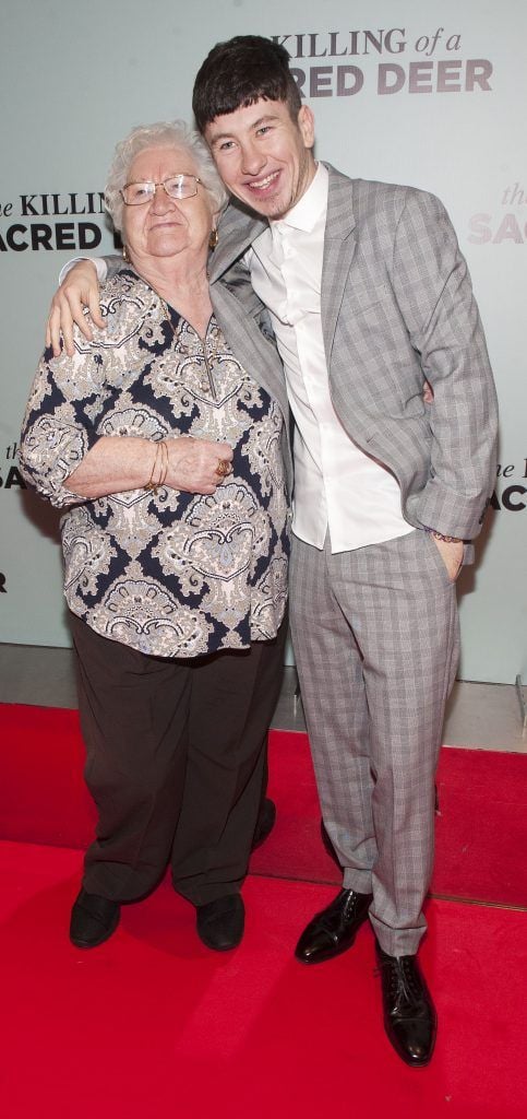 Barry Keoghan pictured with his Granny Patricia at the Irish premiere of The Killing of a Sacred Deer at Light House Cinema Smithfield Pic: Patrick O'Leary