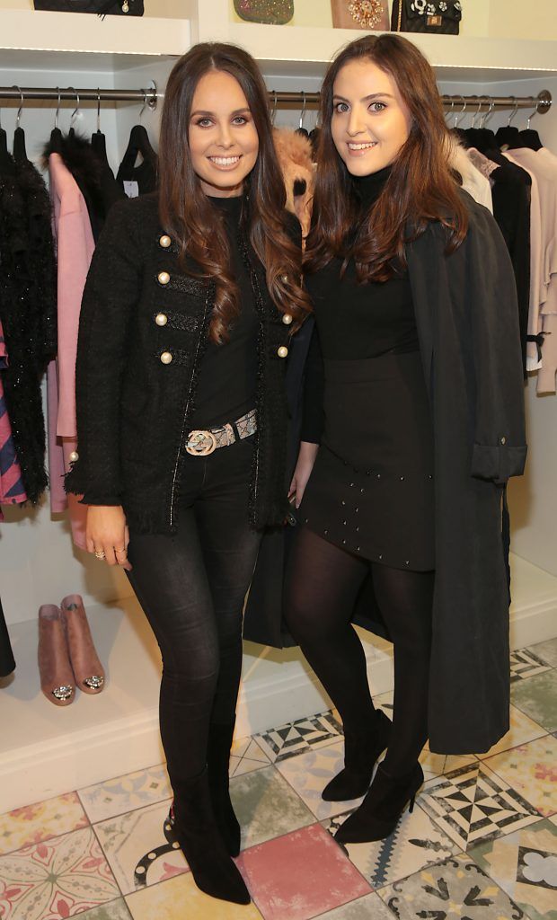 Megan Costigan and Faye McCrossan at the CoCo Boutique Autumn Winter Party showcasing the Riviera collection in Clarendon Street, Dublin. Photo: Brian McEvoy