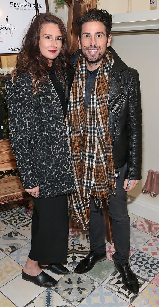 Anna Stubbs and Tain Woodman at the CoCo Boutique Autumn Winter Party showcasing the Riviera collection in Clarendon Street, Dublin. Photo: Brian McEvoy