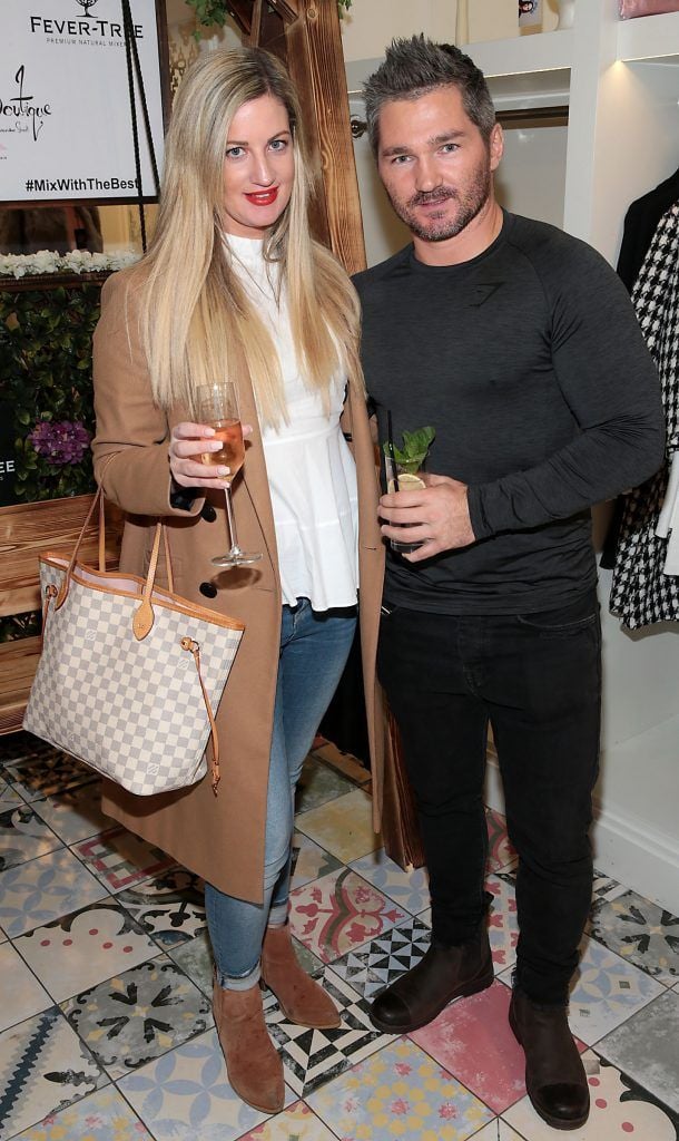 Lisa Cotter and Jason Skerritt at the CoCo Boutique Autumn Winter Party showcasing the Riviera collection in Clarendon Street, Dublin. Photo: Brian McEvoy