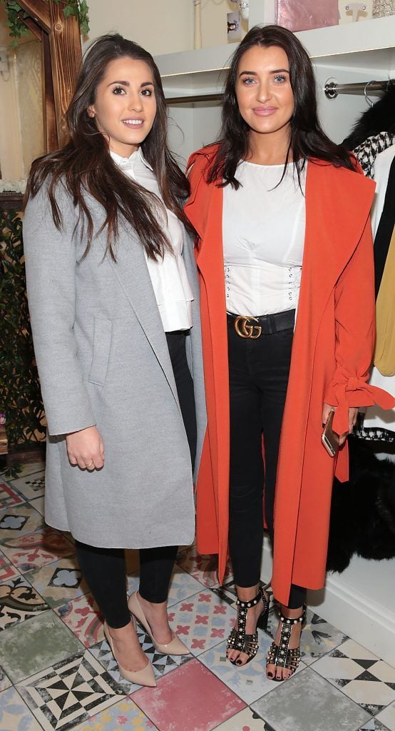 Tia  Horrigan and Lauren Kenny at the CoCo Boutique Autumn Winter Party showcasing the Riviera collection in Clarendon Street, Dublin. Photo: Brian McEvoy