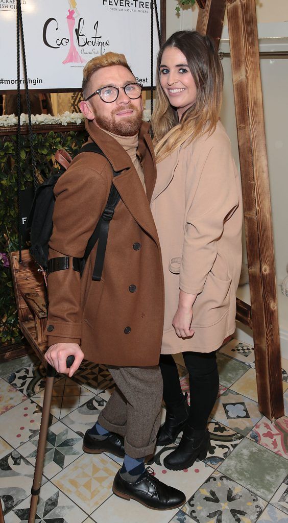 Paddy Smyth and Nicole Nolan at the CoCo Boutique Autumn Winter Party showcasing the Riviera collection in Clarendon Street, Dublin. Photo: Brian McEvoy