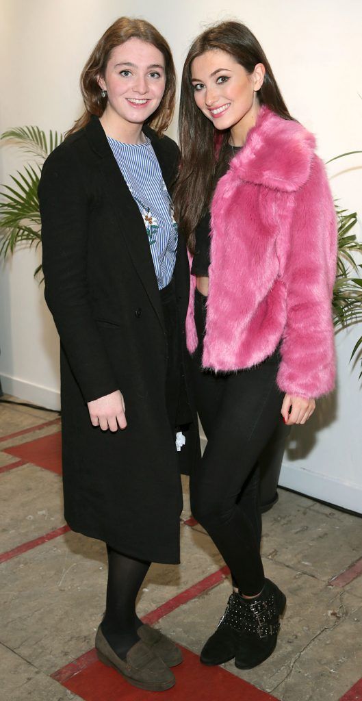 Imi Dutton and Chloe Hennigan at the Vichy Dermablend pop-up 'highcoverage' masterclass with celebrity makeup artist Lucy Gibson at Tara Bulidings, Dublin. Photo: Brian McEvoy