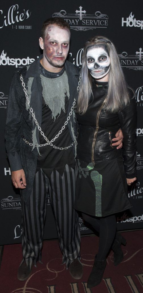 Arturas Nacevicius and Dovile Nacevicius pictured at the annual Hotspots.ie Halloween party at Lillie's. Photo: Patrick O'Leary