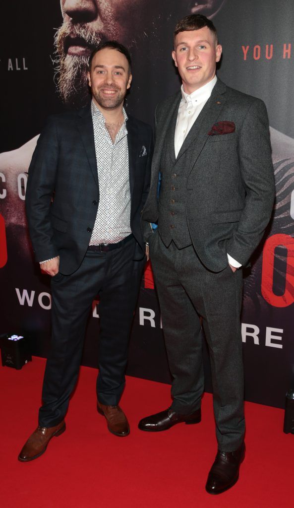 Producer Jamie D'alton and Director Gavin Fitzgerald at the world premiere of Conor McGregor: Notorious at the Savoy Cinema, Dublin. Picture: Brian McEvoy
