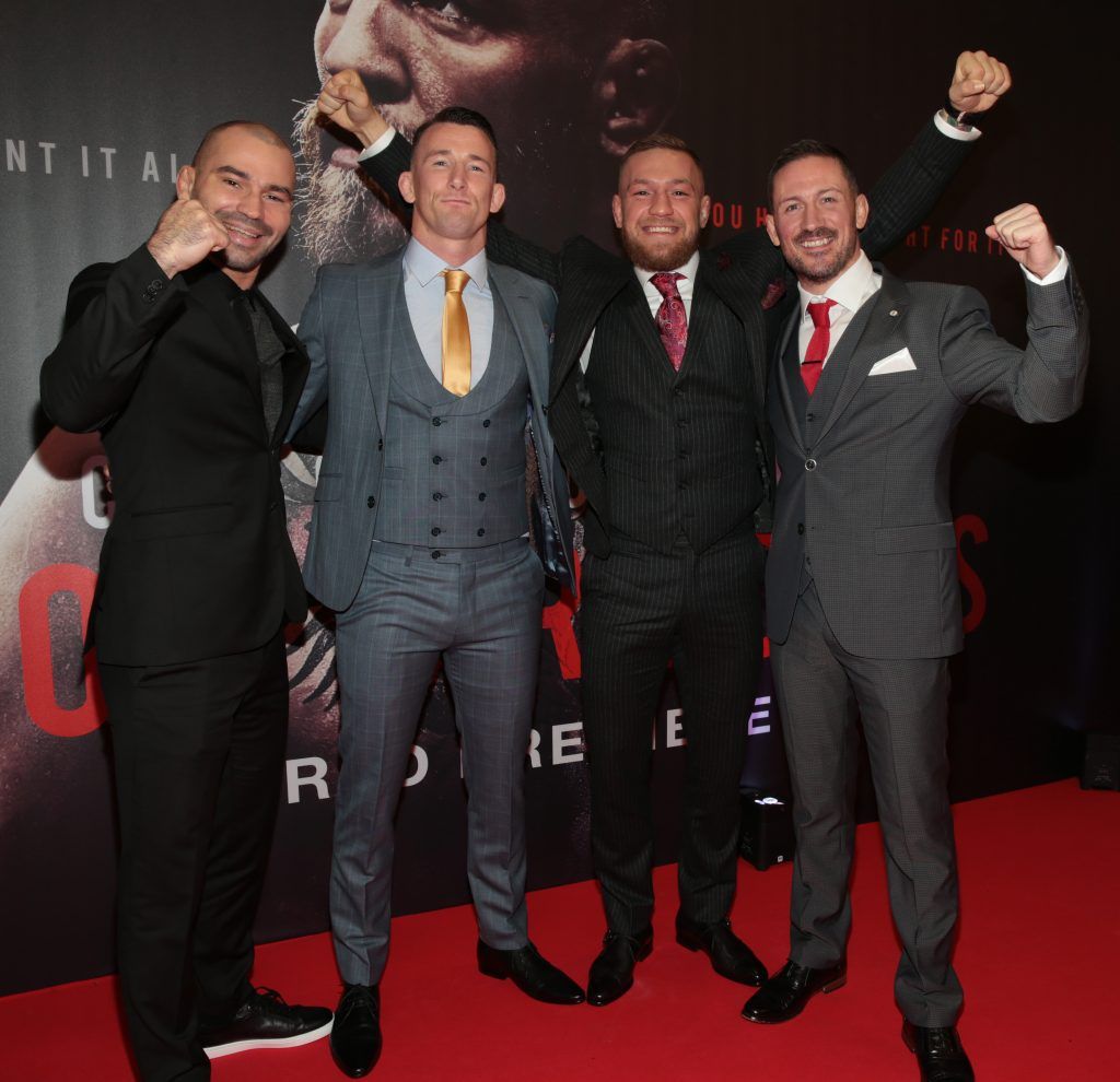 Artem Lobov, Owen Roddy, Conor McGregor and John Kavanagh at the world premiere of Conor McGregor: Notorious at the Savoy Cinema, Dublin. Picture: Brian McEvoy