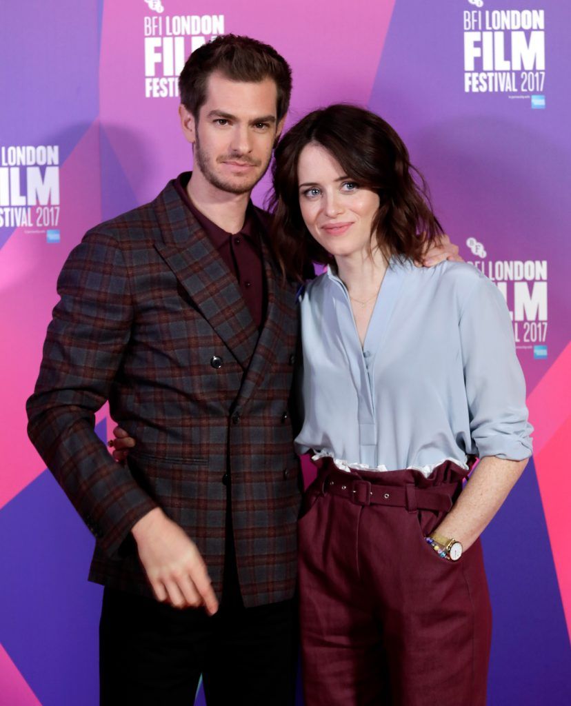 Andrew Garfield and Claire Foy attend a photocall for Breathe during the 61st BFI London Film Festival on October 4, 2017 in London, England.  (Photo by John Phillips/Getty Images for BFI)