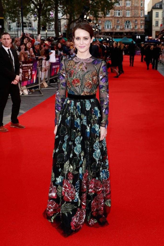 Claire Foy attends the European Premiere of "Breathe" on the opening night gala of the 61st BFI London Film Festival on October 4, 2017 in London, England.  (Photo by John Phillips/Getty Images for BFI)