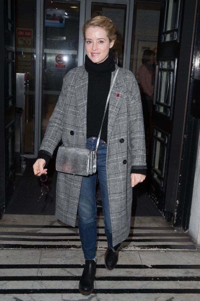 Claire Foy pictured arriving at the Radio 2 studio on 04 Nov 2016 (Photo by Mario Mitsis/WENN.com)