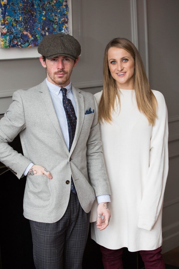Damien Broderick and Justine King as luxury brand Marram Co launch in The Marvel Room in Brown Thomas with an intimate lunch at Roberta's to celebrate. Photo: Richie Stokes