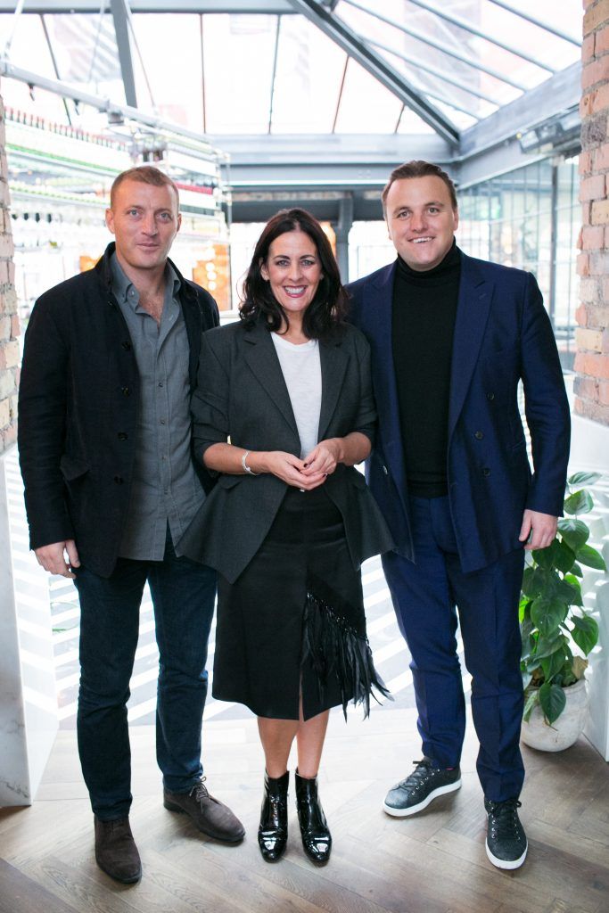 Brett Desmond Shelley Corkery and Damien O 'Donohoe as luxury brand Marram Co launch in The Marvel Room in Brown Thomas with an intimate lunch at Roberta's to celebrate. Photo: Richie Stokes